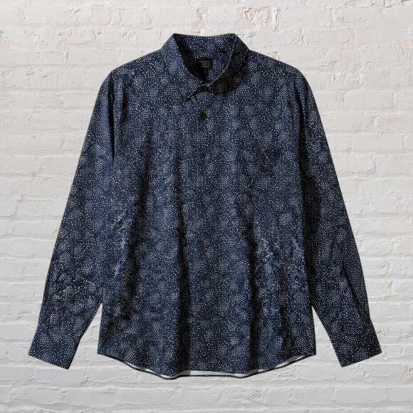 14th & Union New Men’s Geometric Print Long Sleeve Button Up Shirt Top Blue 2XL - Picture 1 of 8